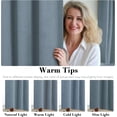 thumbnail image 7 of H.VERSAILTEX Linen Blackout Curtain for Bedroom Living Room,63 Inch Long Curtain Set of 2 Panels, Thermal Grommet Blackout Drape, Room Darkening Window Curtain(52" x 63", Stone Blue), 7 of 7