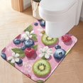 thumbnail image 2 of Yayeee Bath Rug for Bathroom Floor Non Slip Rectangle Fluffy Soft Absorbent Mat, 16"x24", Pink Blueberries, 2 of 7