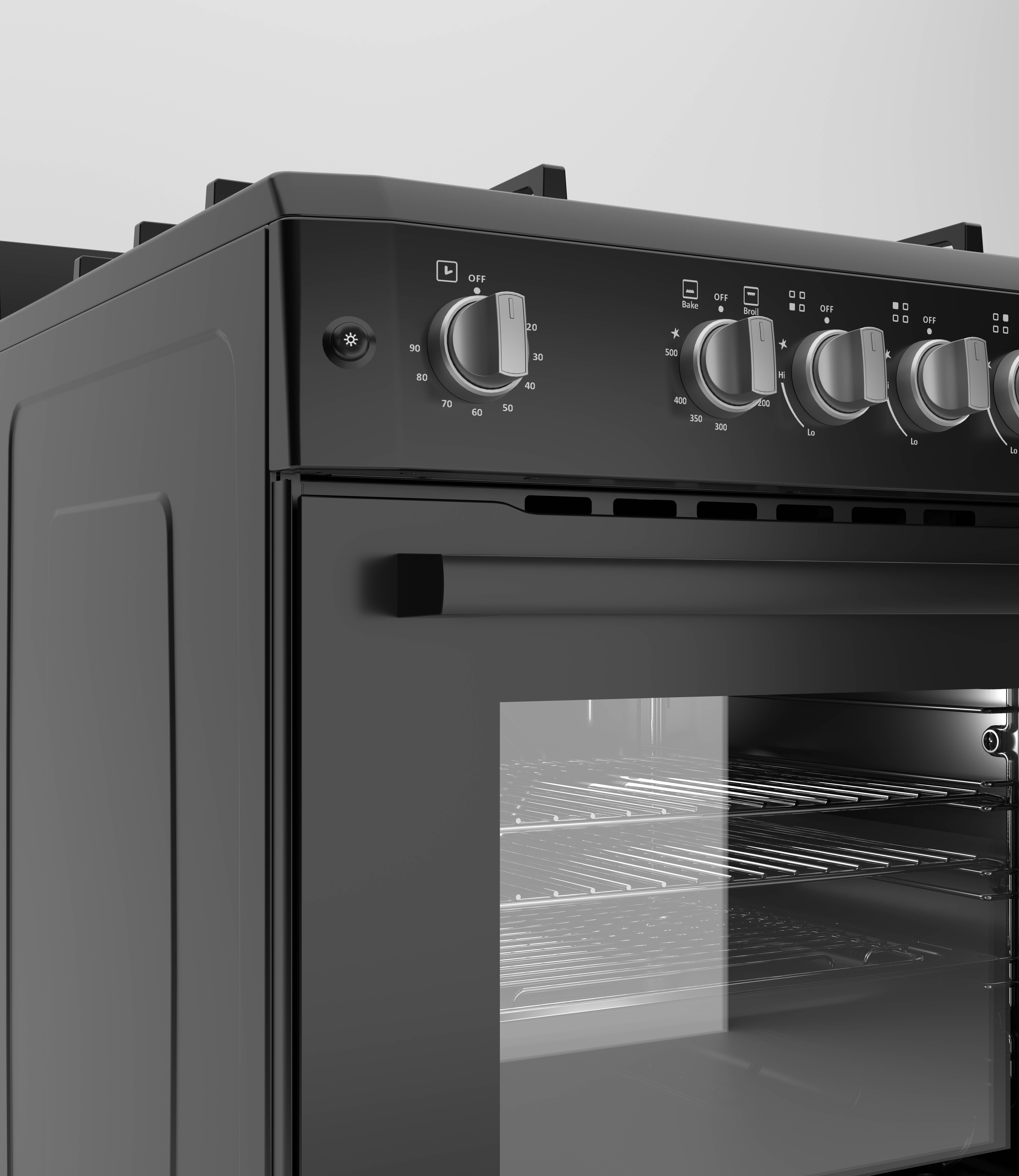 Premium Levella 24" Freestanding Gas Range with 4 Burners and 2.7 Cu. Ft. Oven Capacity in Black