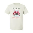 thumbnail image 2 of Merry Christmas Red Car with Xmas Garland Christmas Men's Graphic T-Shirt, White, Small, 2 of 3
