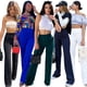 thumbnail image 2 of Ropa De Mujer Moda Europea Y Americana Pantalones Acampanados Ajustados De Cintura Alta con Personalidad Multicolor Opcional, 2 of 5