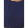 thumbnail image 5 of Pantalones de pierna ancha Inspire Chic para mujer, mono largo con mangas transparentes, jumpsuit de cóctel 2XL azul oscuro, 5 of 5