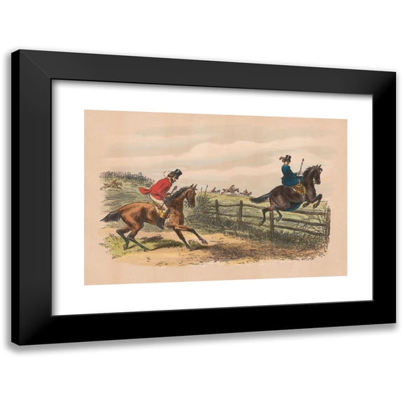 Hablot Knight Browne 14x11 Black Modern Framed Museum Art Print Titled - Fox-Hunting Sketches; No. 3. Follow, Follow Me!