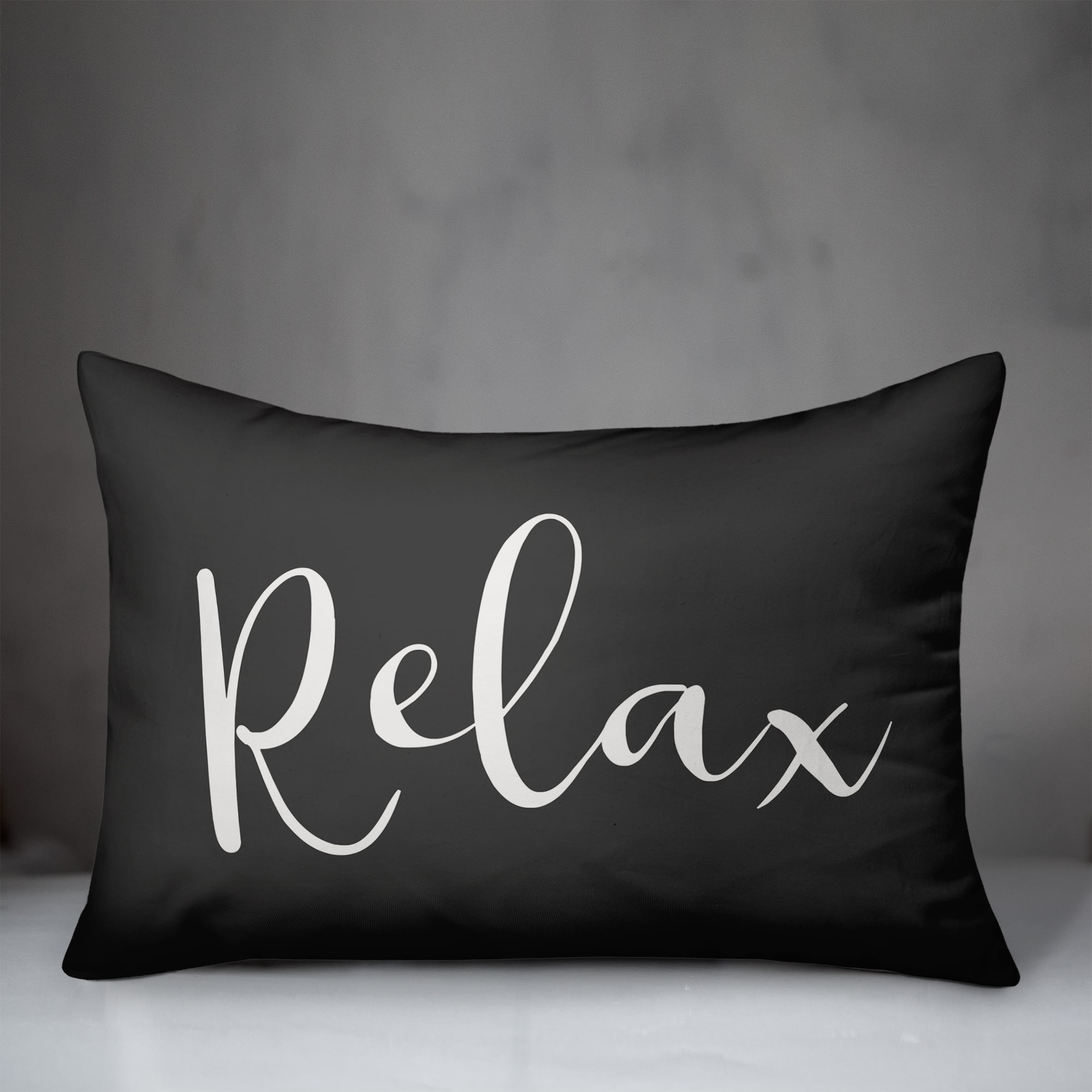 Creative Products Relax Script Black and White 14x20 Indoor / Outdoor Pillow