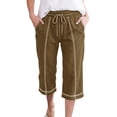 thumbnail image 5 of Women's Linen Cotton Pants Casual 7/8 Length Trousers Breathable Lightweight High Waist Pants for Summer Daily Wear, 5 of 6