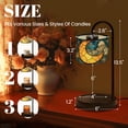 thumbnail image 2 of Candle Warmer Lamp with Timer Dimmer Crescent Moon Hanging Lanterns Stained Glass Night Sky Blue Gold Candle Lamp Warmer for Jar Candle with 4 Bulbs Gifts for Women House Warming Gifts, 2 of 8