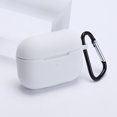 thumbnail image 1 of Silicone Headset Case Antidust Sticker Portable Earphone Case with Carabiner Replacement for Airpods, White, 1 of 9