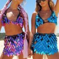 thumbnail image 3 of Traje de fiesta con lentejuelas rómbicas para mujer, minifalda Sexy con cadena Halter, vestido de fiesta sin espalda, Tops ahuecados, 3 of 5