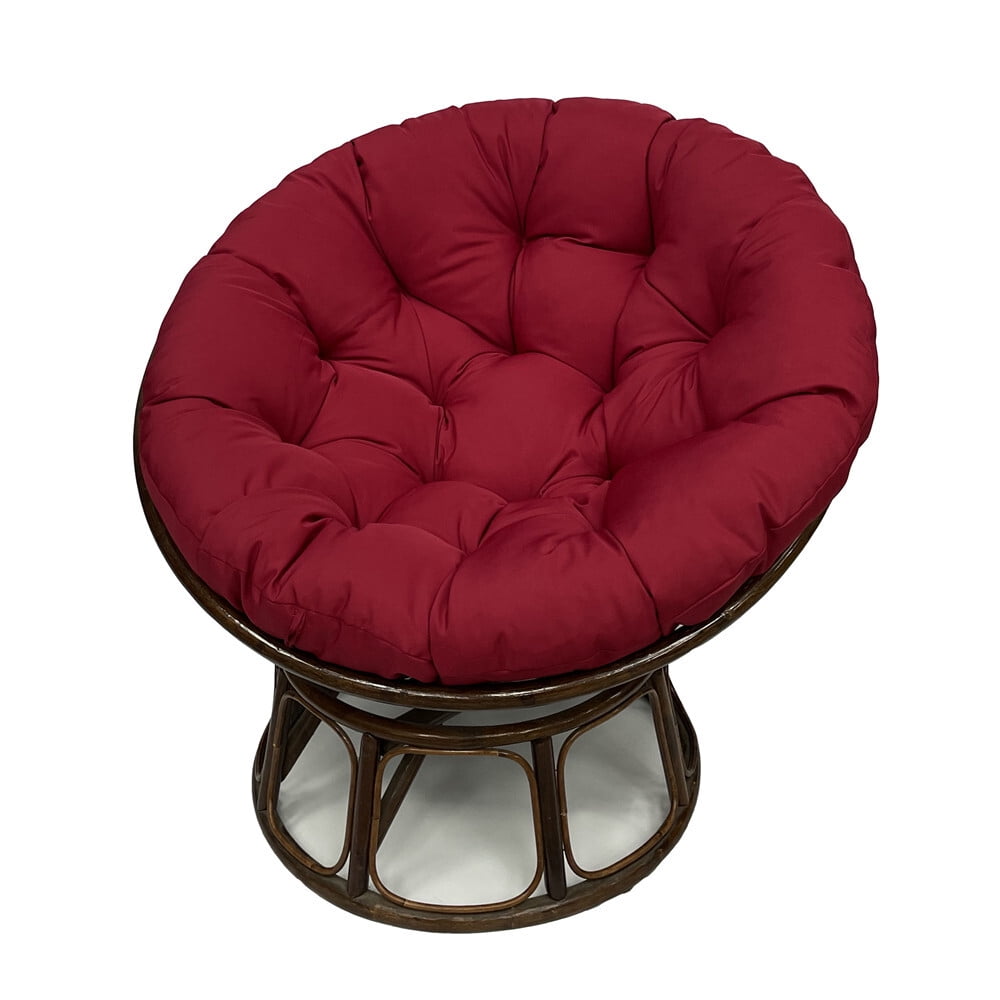 JIAN YA NA Indoor Outdoor Papasan Cushion, 51-inch Hanging Egg Chair Cushion Replacement (Without Chair), Burgundy