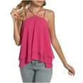 thumbnail image 1 of Timegard Tank Tops for Women Mesh Back Button Ruffle Flowy Blouse Summer Beach Casual Loose Tops Blouse, 1 of 5