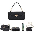 thumbnail image 4 of Wallet Case Compatible with iPhone, Pretty Luxury Bag Design, Purse Flip Card Pouch Cover Soft Silicone Case with Hand Holder Long Shoulder Strap(Black,iPhone 11 Pro), 4 of 6