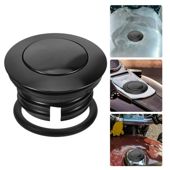 WHAMVOX 1Set Black Round Aluminum Alloy Protective Seal Motorcycle Tank Cap for Motorbike Upgrades