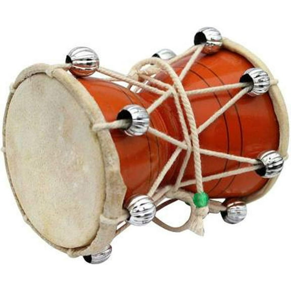 Naad Brown Musical Instruments Damaru Indian Traditional Meditation Kirtan Shiv Damroo Wood Hand Percussion Drum 2023 - Polish