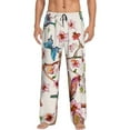 thumbnail image 2 of Lsque Watercolor Floral With Butterflies Print Men's Pajama Pants, Lounge Pant - Comfortable Home Wear,Elastic Waistband, Stylish Design-Large, 2 of 9