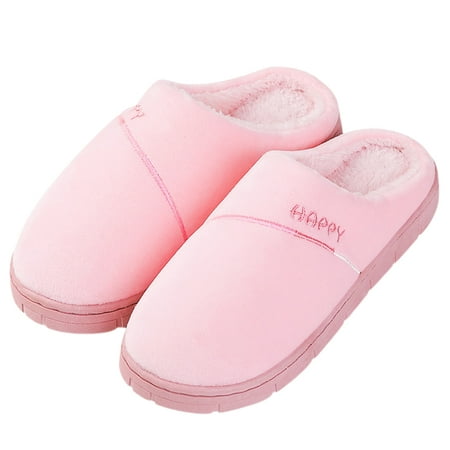 

Hemoton 1 Pair Winter Slippers Anti-skid Warm Slippers Indoor Slip-on Shoes Size 38-39 for Women Girls (Pink)
