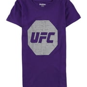 Reebok Girls Distressed Logo Graphic T-Shirt, Purple, Big Kids (8-20), XL (16)