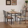 thumbnail image 1 of Ourlova Dining Table Set for 4 Dining Room Table Set with 4 Cozy Chairs Small Kitchen Table Set 5-Piece Farmhouse Rectangular Dining Room Table Set Space Saving Dining Table for Apartment, 1 of 8