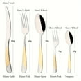 EIMELI 40Piece Luxury Modern Golden Hammered Stainless Steel Flatware