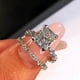 thumbnail image 4 of Personalizado de plata chapada en cobre 2pcs/set corte circón imitar Moissanite anillo de bodas conjunto de diseño de moda de dos piezas de perforación completa anillo de circón, 4 of 8