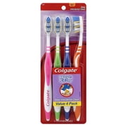 Colgate Wave ZigZag, Soft Full Head Toothbrush, 4-Count