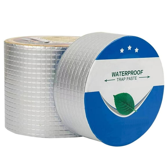 DAWOT Waterproof Butyl Tape 3.94"W X 32.8'L Aluminum Foil Tape for RV Repair, Glass Repairs,Roof Patching