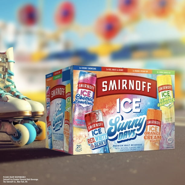 Smirnoff Ice Sunny Days Variety, 12 pack cans, 12 fl oz, 4.5% ABV