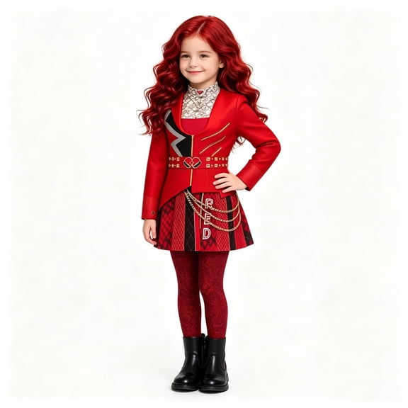 URSOFINE Princess Red Costume 3PCS Rise of Red Costume Halloween Wonderland Cosplay Outfits