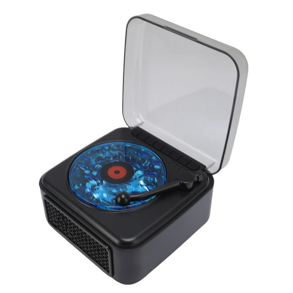 Wireless Speaker, Small Record Player Night Light USB Rechargeable Desktop Wave Speaker for Bedroom Party