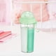 thumbnail image 1 of Vaso de Matraz Dividido 2 en 1, 600 ml Botella de Agua Portátil Con Dos Pajitas Taza de Bebida de Doble Uso Taza de Agua de Doble Cara Con de Silicona Cubierta Antipolvo, 1 of 7
