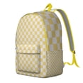 thumbnail image 4 of Colorful Abstract Plaid Pattern Backpack, Modern Checkered School Bag with Geometric Fusion and Vintage Plaid Aesthetic, 4 of 5