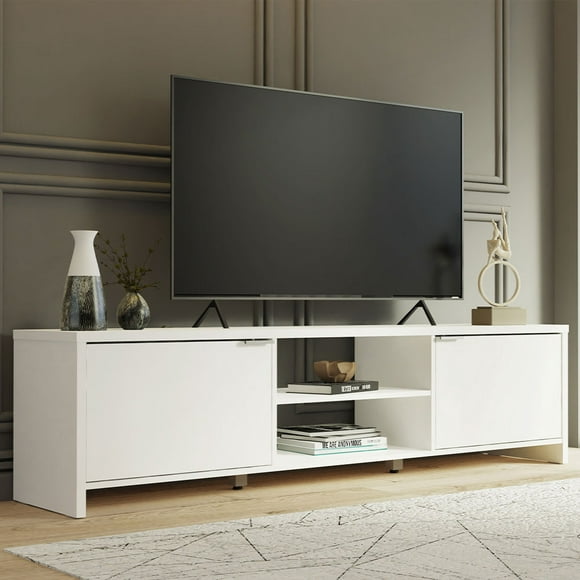 Madesa Modern Entertainment Center, TV Stand for TVs up to 80", with Storage Space
