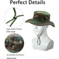 thumbnail image 4 of Camo Boonie Hat for Men Women, Military Tactical Wide Brim Bucket Hats, UPF50+ Jungle Sun Hats for Fishing Hunting Safari, 4 of 6