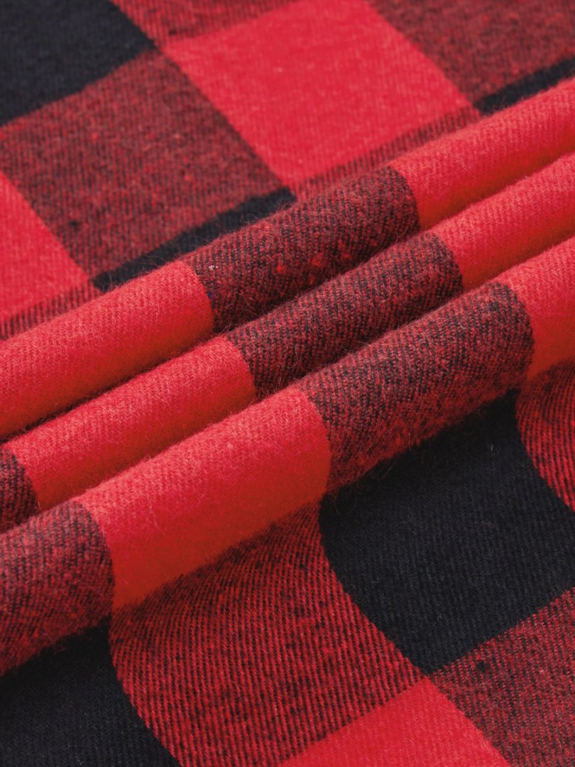 Sogami Men's Red Plaid Flannel Shirt photo 6