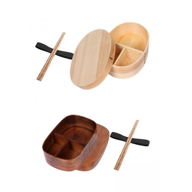 Caja Bento Japonesa de 2 Piezas de Madera Macarena Caja de almuerzo