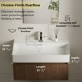 thumbnail image 4 of Los Flexi 32" x 16" Trough Sink, Glossy Ceramic Rectangular Vessel Sink with Overflow and Pop-Up Drain, Wall-Mount & Countertop Installation, 4 of 13