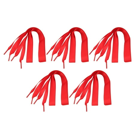 

(2Pack) 5 Pairs Satin Shoelaces 2cm Wide Versatile Durable Shoestrings for Sneakers Skate Shoes Boots Sport Shoes Red