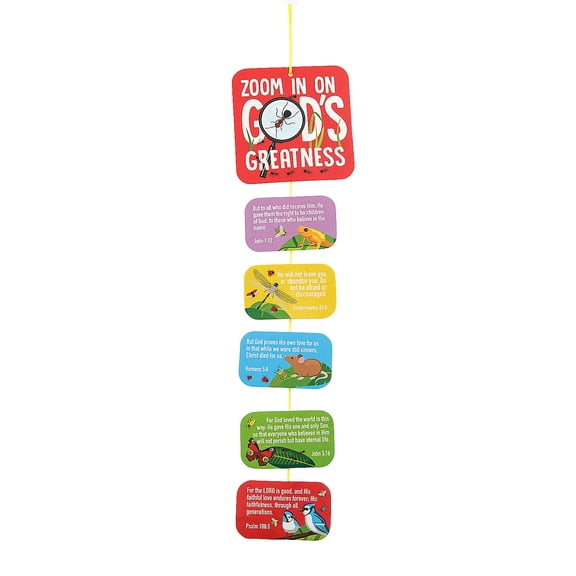 Fun Express 2 3/4" x 11 1/2" Zoom In VBS Verse a Day Craft Kit - Makes 12, Vacation Bible School Supplies