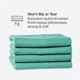 thumbnail image 5 of Bare Home Premium 1800 Ultra-Soft Double Brushed Microfiber Pillowcase Bulk Pack, Standard, 4 Pack, Turquoise, 5 of 5