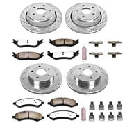 PowerStop Front and Rear Z36 Truck & Tow Carbon-Fiber Ceramic Brake Pad and Drilled and Slotted Rotor Kit Fits: CHRYSLER DODGE Select Models K2164-36