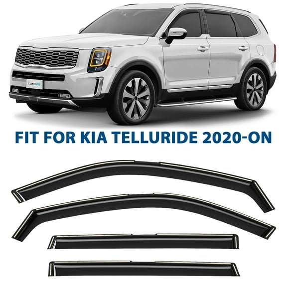 CLIM ART In-Channel Incredibly Durable Rain Guards for Kia Telluride 2020-2026, Original Window Deflectors, Vent Window Visors, Vent Deflector, 4 pcs. - 620440