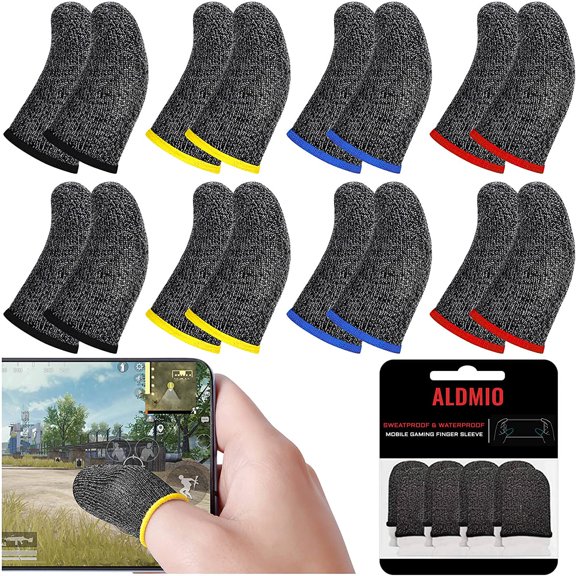 Gaming Finger Sleeve, 32 Pieces Sweatproof & Waterproof Thumb Sleeves Compatible with Android and iOS Mobile Phone Games, for Rules of Survival, PUBG