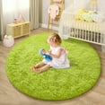 thumbnail image 2 of KIXINWA Green Round Rug for Girls Bedroom, Fluffy Circle Rug for Kids Room, 4x4 Feet Fuzzy Circular Rug, Soft Plush Area Rug for Bedroom, Non Slip Shaggy Living Room Rug, 2 of 6