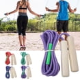 thumbnail image 1 of Jumping Rope Wood Handle Adjustable Strong Flax Weaving Long Rope Fat Burning Professional Adult And Children Fitness Exercise Skipping Rope Workout Equipment, 1 of 7