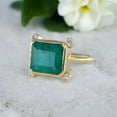 thumbnail image 3 of Natural Emerald Ring 925 Sterling Silver Engagement Ring Diamond Personalized Jewelry for Women Promise Gift Asscher Cut Gemstone Ring, 3 of 4