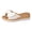 White, variant on Rokment Bow Platform Wedge Sandals for Women Fashion Casual Bowknot Open Toe Chunky High Heel Dress Slip on Comfortable Walking Slides Summer Beach Vacation Beige Size 6