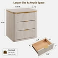 thumbnail image 3 of OKD Mid-Century Modern Nightstand with 3 Storage Drawers，24" Wide End Table，Natural Wood Grain，for Bedroom & Living Room, 3 of 6