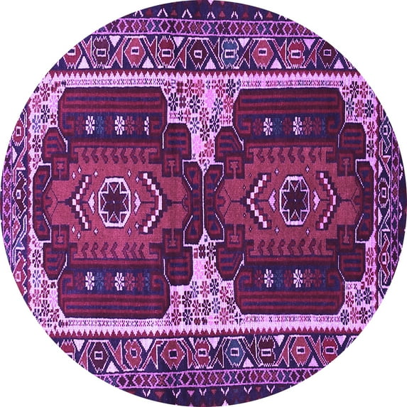 Ahgly Company Indoor Round Persian Purple Traditional Area Rugs, 7' Round