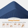 thumbnail image 6 of MATBEBY Full Size Mattress Pad - Cooling Breathable Mattress Topper, Quilted Fitted Mattress Protector, Pillow Top Mattress Cover with 8-21" Deep Pocket, Machine Washable, Navy Blue, 54x75 Inches, 6 of 16