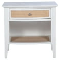 thumbnail image 2 of Heo Nightstand, 1 Brown Rattan Woven Drawer, Open Shelf, White Wood, 2 of 6