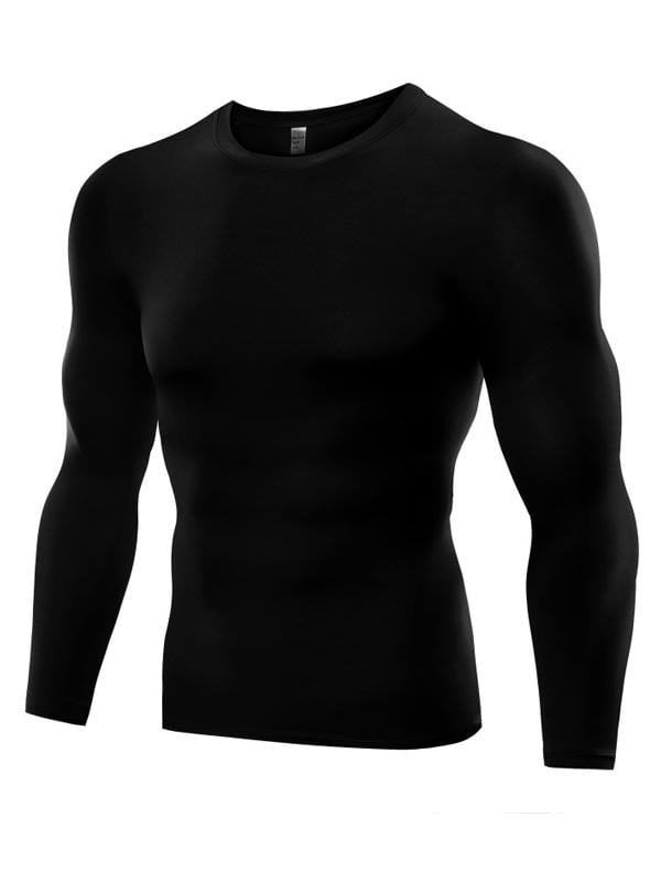 Men's Cool Dry Compression Baselayer Long Sleeve T Shirts Training Cycling Yoga 